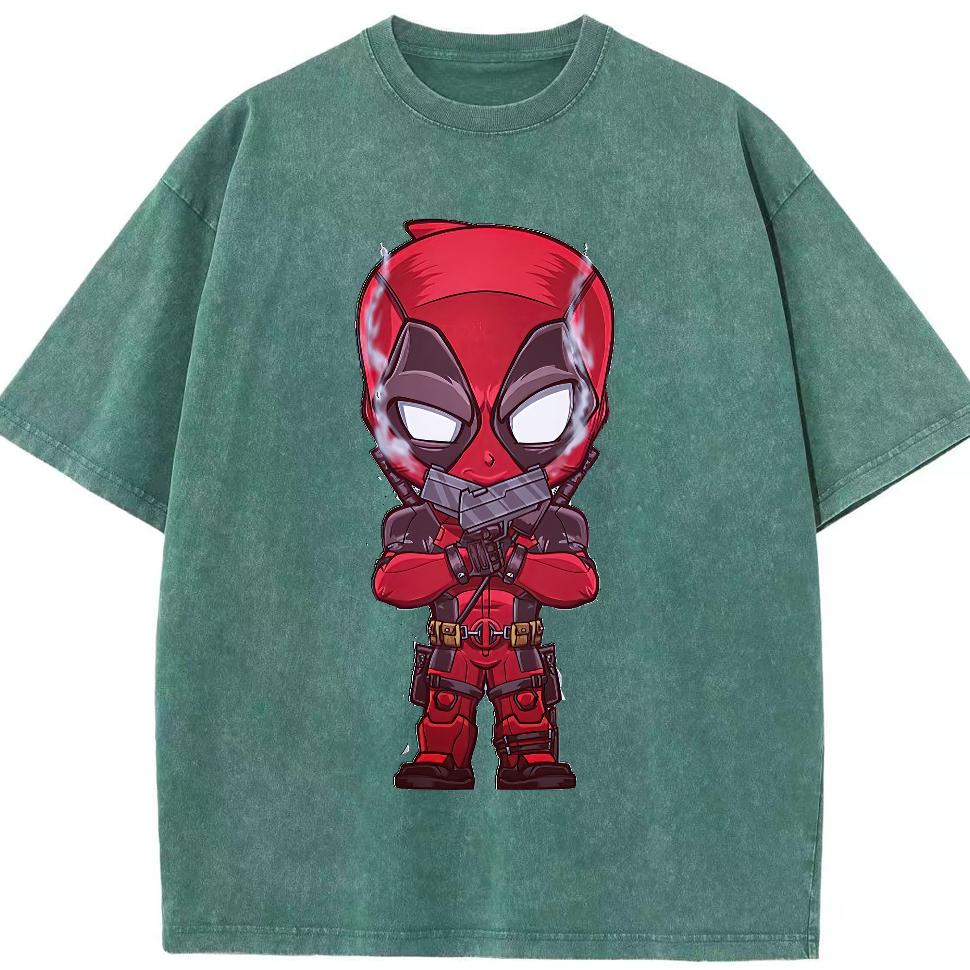 （画像用） Deadpool デッドプール 綿100% ヴィンテージ風 半袖Tシャツ（フロントプリント）